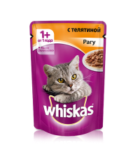 Whiskas для кошек рагу с телятиной 85 гр.